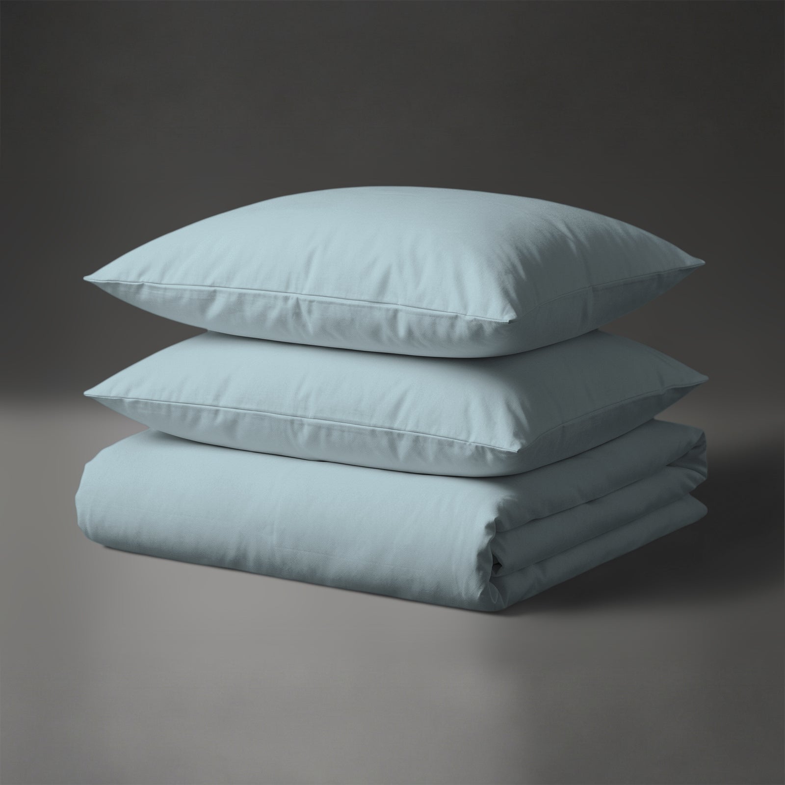 Perkal Bettbezug-Set aus 100% Baumwolle - DE - 200x200 + 2 x 80x80 - Baby Blue