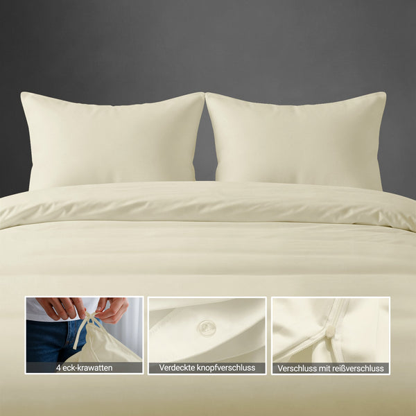 Perkal Bettbezug-Set aus 100% Baumwolle