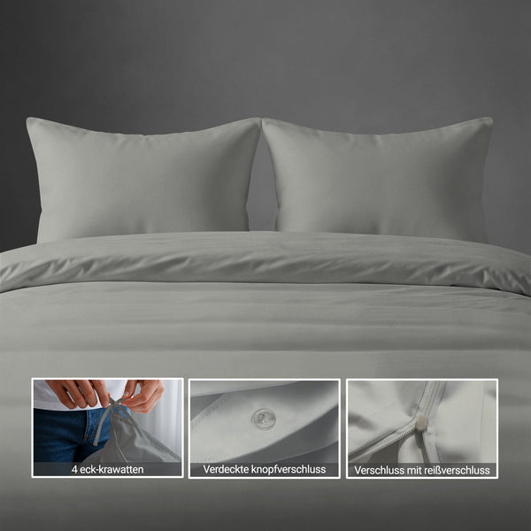 Perkal Bettbezug-Set aus 100% Baumwolle