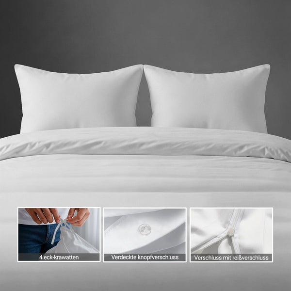 Perkal Bettbezug-Set aus 100% Baumwolle