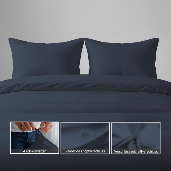 Perkal Bettbezug-Set aus 100% Baumwolle