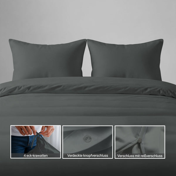Perkal Bettbezug-Set aus 100% Baumwolle