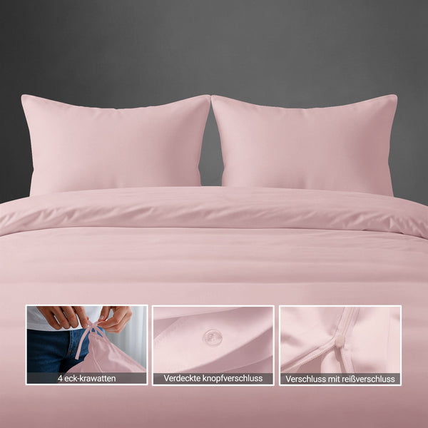 Perkal Bettbezug-Set aus 100% Baumwolle