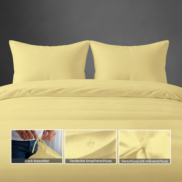 Perkal Bettbezug-Set aus 100% Baumwolle