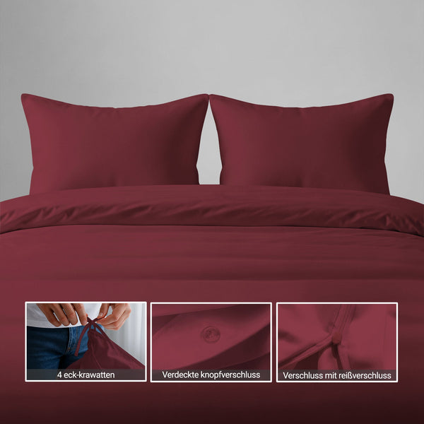 Perkal Bettbezug-Set aus 100% Baumwolle