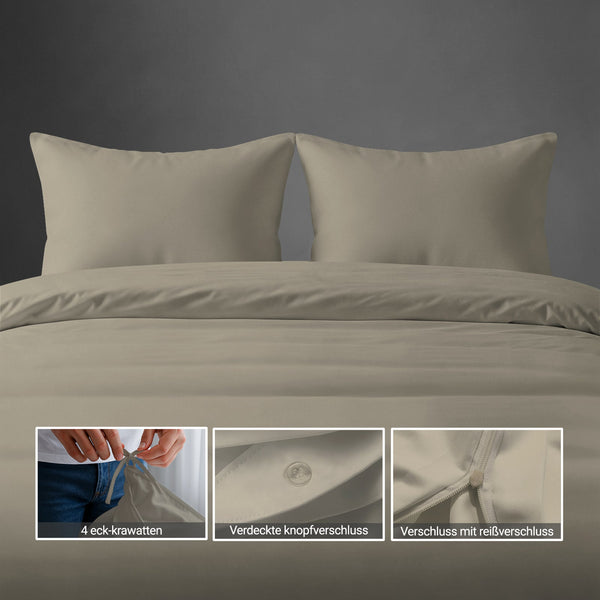 Perkal Bettbezug-Set aus 100% Baumwolle