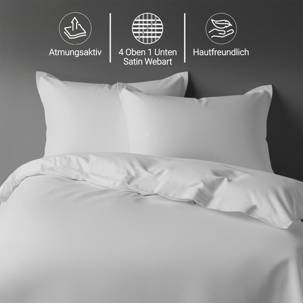 Perkal Bettbezug-Set aus 100% Baumwolle