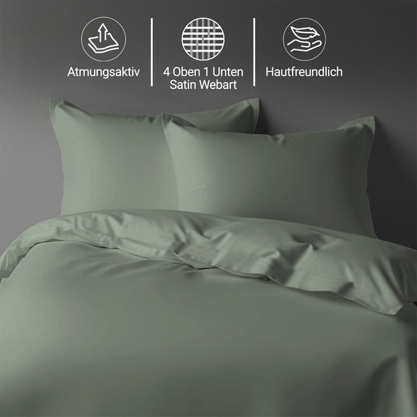 Perkal Bettbezug-Set aus 100% Baumwolle