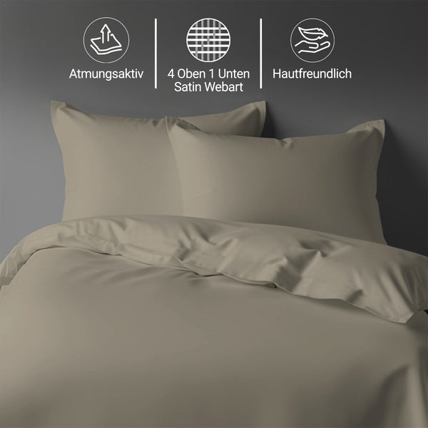 Perkal Bettbezug-Set aus 100% Baumwolle