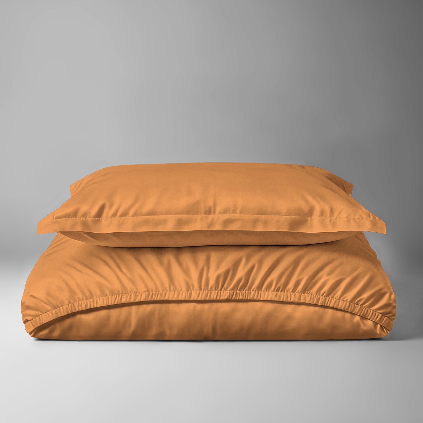 Pizuna 400 Thread Count 100% Cotton Fitted Sheet - Single - Apricot Orange