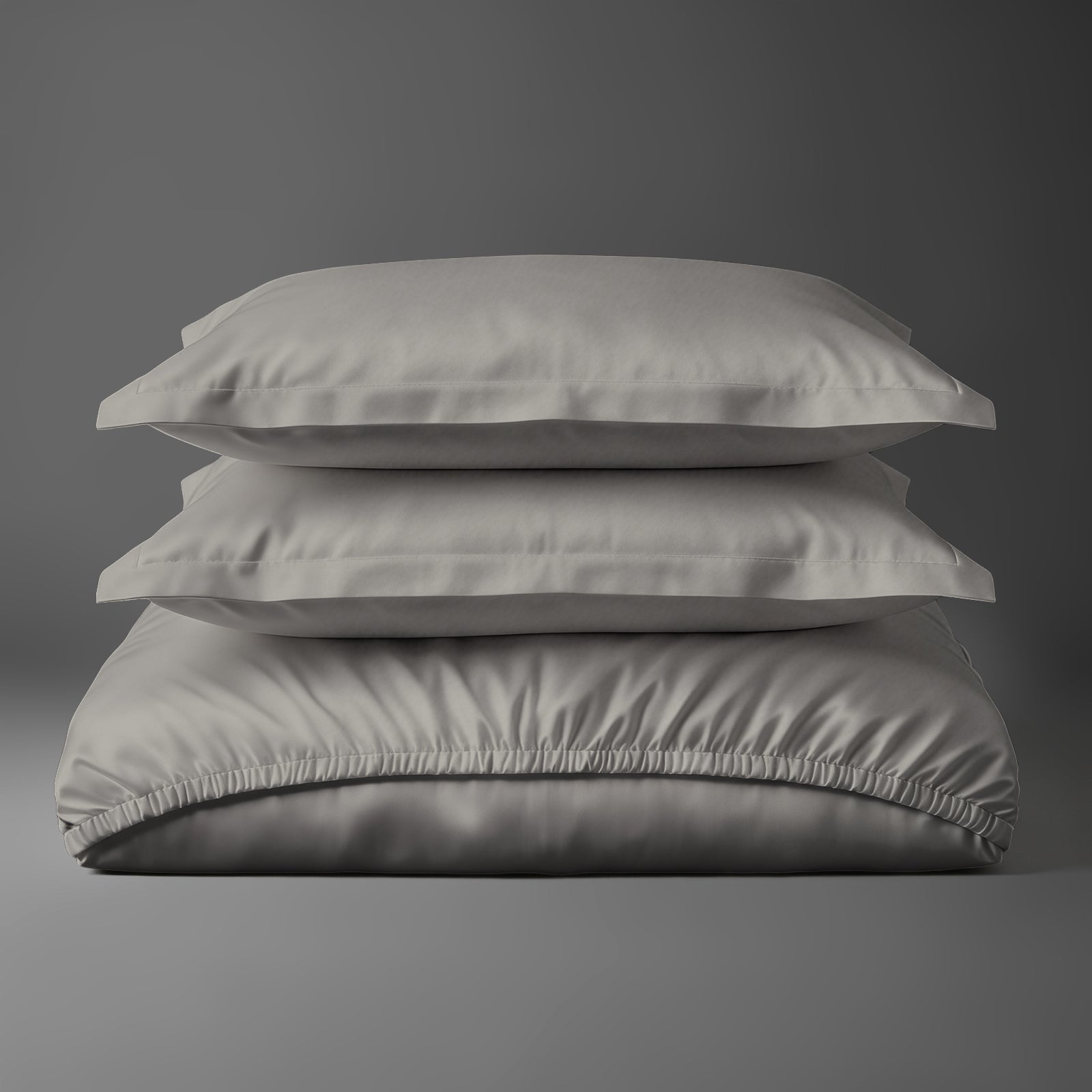 Pizuna 400 Thread Count 100% Cotton Fitted Sheet - King - Ash Grey
