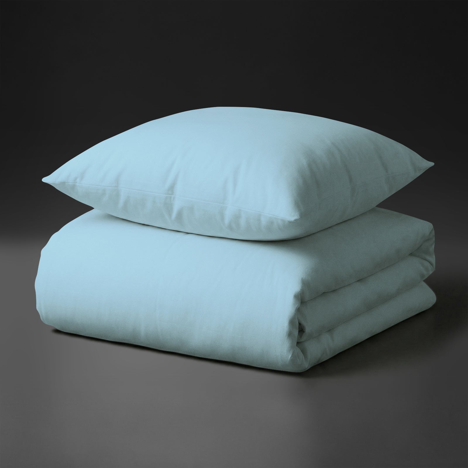 Deluxe 600 Thread Count 100% Cotton Duvet Cover Set - DE - 135x200 + 1 x 80x80 - Baby Blue