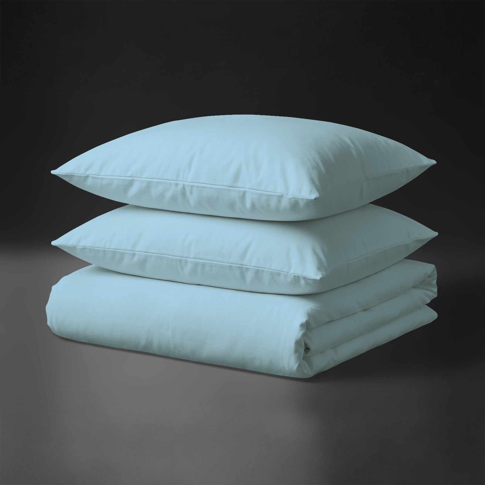 Deluxe 600 Thread Count 100% Cotton Duvet Cover Set - DE - 200x220 + 2 x 80x80 - Baby Blue