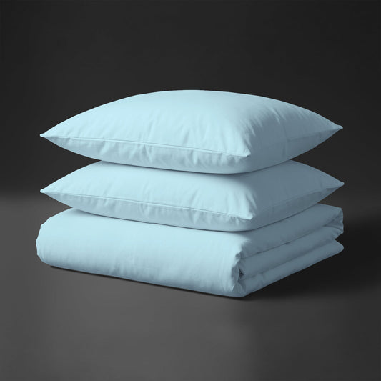 Luxus Bettbezug-Set mit 800 Fadenzahl aus 100% Baumwolle - DE - 200x220 + 2 x 80x80 - Baby Blue