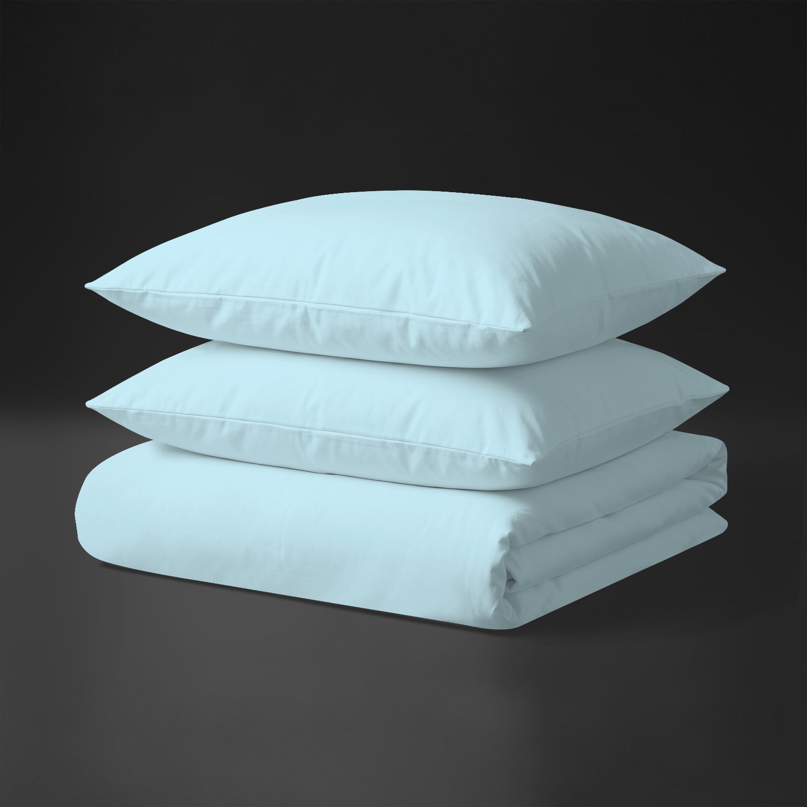 Royale Bettbezug-Set mit 1000 Fadenzahl aus 100% Baumwolle - DE - 200x220 + 2 x 80x80 - Baby Blue
