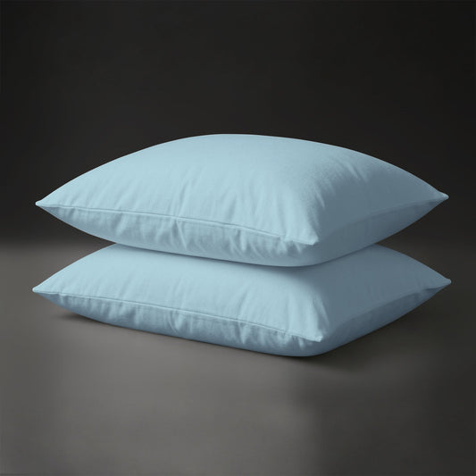 Luxus Kissenbezüge mit 800 Fadenzahl aus 100% Baumwolle (2er-Set) - 2 tlg. Kissenbezüge - 50 x 75 cm - Baby Blue