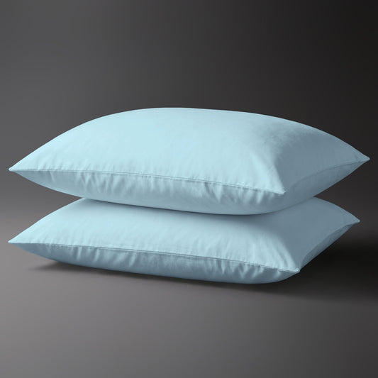 Luxus Kissenbezüge mit 800 Fadenzahl aus 100% Baumwolle (2er-Set) - 2 tlg. Kissenbezüge - 40 x 80 cm - Baby Blue
