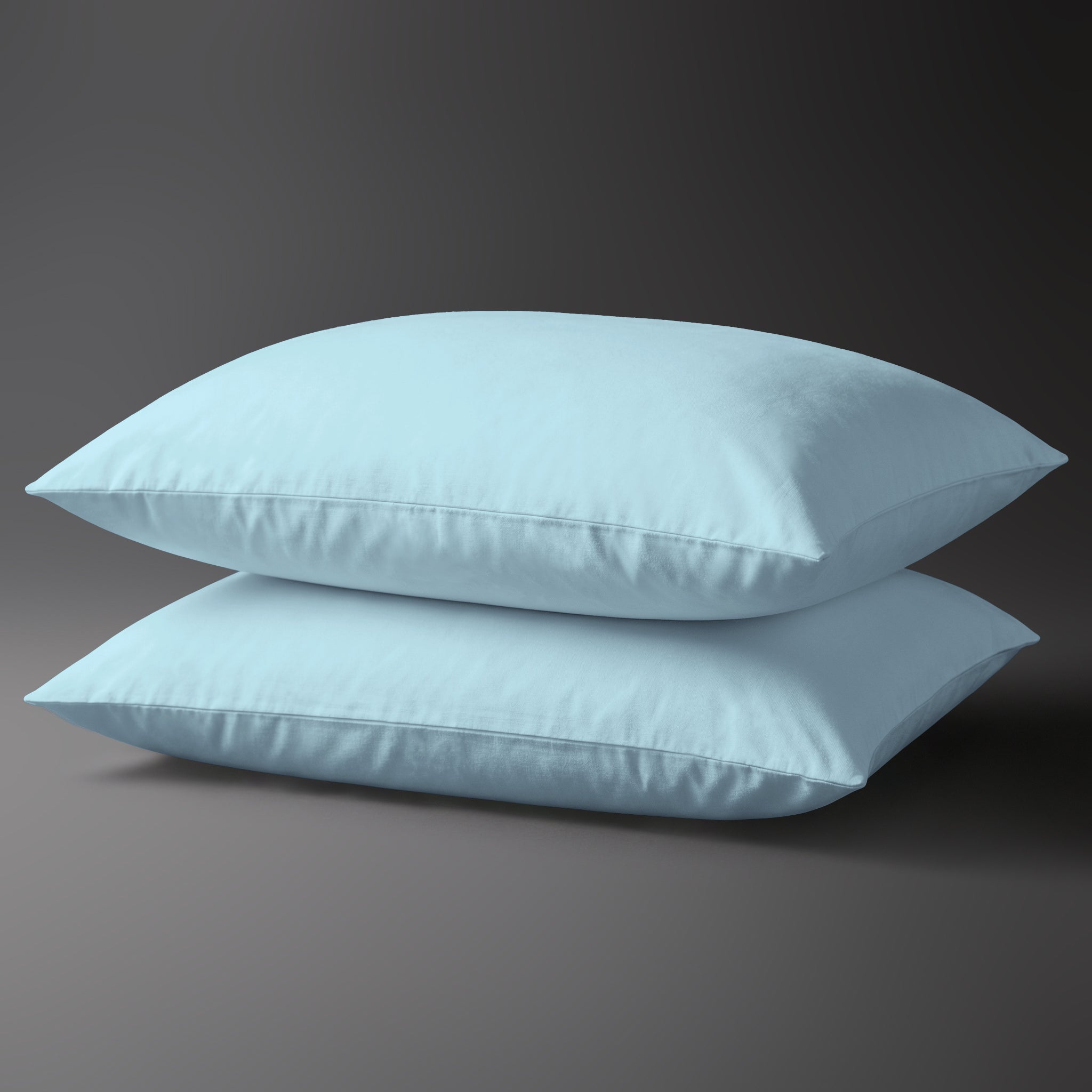 Luxus Kissenbezüge mit 800 Fadenzahl aus 100% Baumwolle (2er-Set) - 2 tlg. Kissenbezüge - 40 x 80 cm - Baby Blue