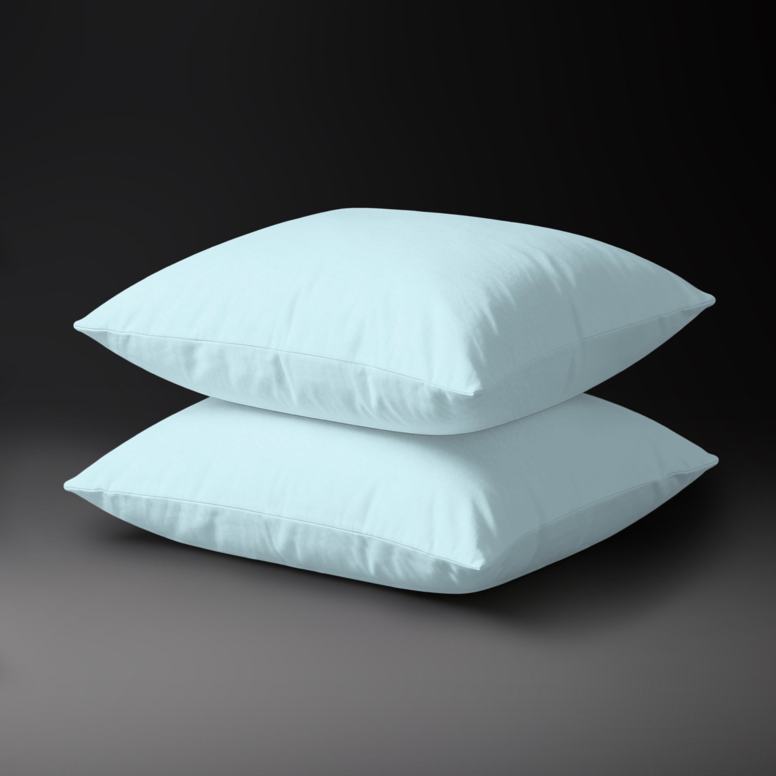 Royale Kissenbezüge mit 1000 Fadenzahl aus 100% Baumwolle (2er-Set) - 2 tlg. Kissenbezüge - 80 x 80 cm - Baby Blue