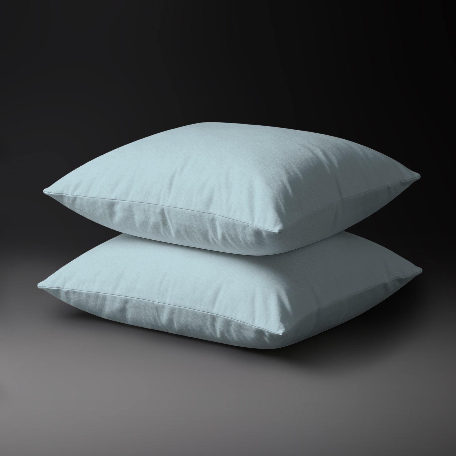 Perkal Kissenbezüge aus 100% Baumwolle (2er-Set) - 2 tlg. Kissenbezüge - 80 x 80 cm - Baby Blue