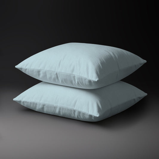 Perkal Kissenbezüge aus 100% Baumwolle (2er-Set) - 2 tlg. Kissenbezüge - 80 x 80 cm - Baby Blue