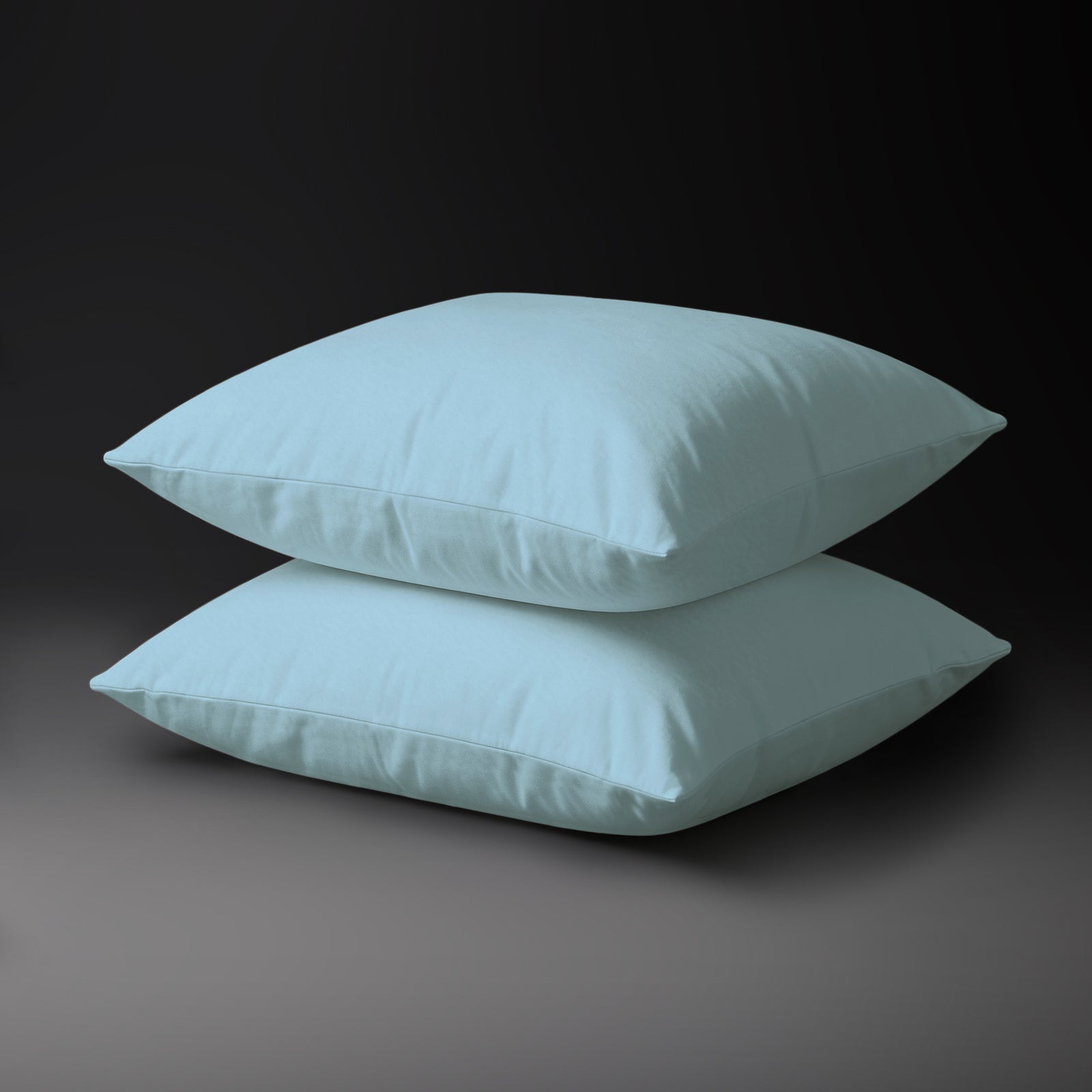 Deluxe Kissenbezüge mit 600 Fadenzahl aus 100% Baumwolle (2er-Set) - 2 tlg. Kissenbezüge - 80 x 80 cm - Baby Blue