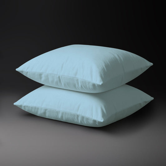 Deluxe Kissenbezüge mit 600 Fadenzahl aus 100% Baumwolle (2er-Set) - 2 tlg. Kissenbezüge - 80 x 80 cm - Baby Blue