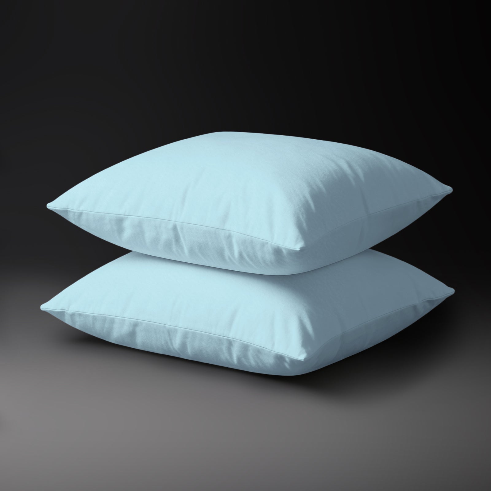 Luxus Kissenbezüge mit 800 Fadenzahl aus 100% Baumwolle (2er-Set) - 2 tlg. Kissenbezüge - 80 x 80 cm - Baby Blue