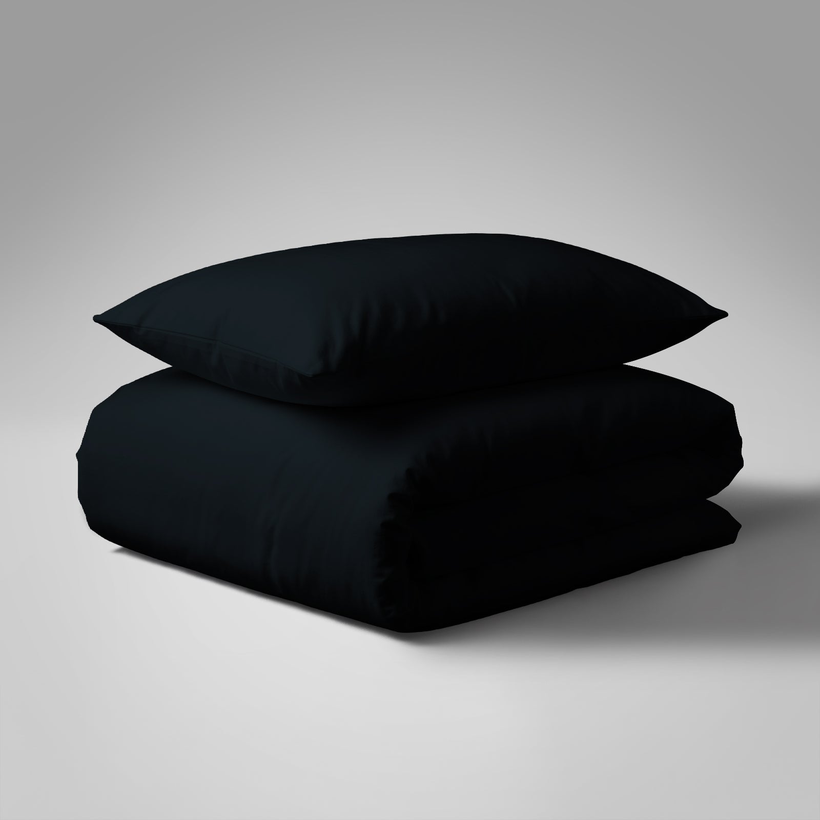 Deluxe 600 Thread Count 100% Cotton Duvet Cover Set - DE - 135x200 + 1 x 40x80 - Black