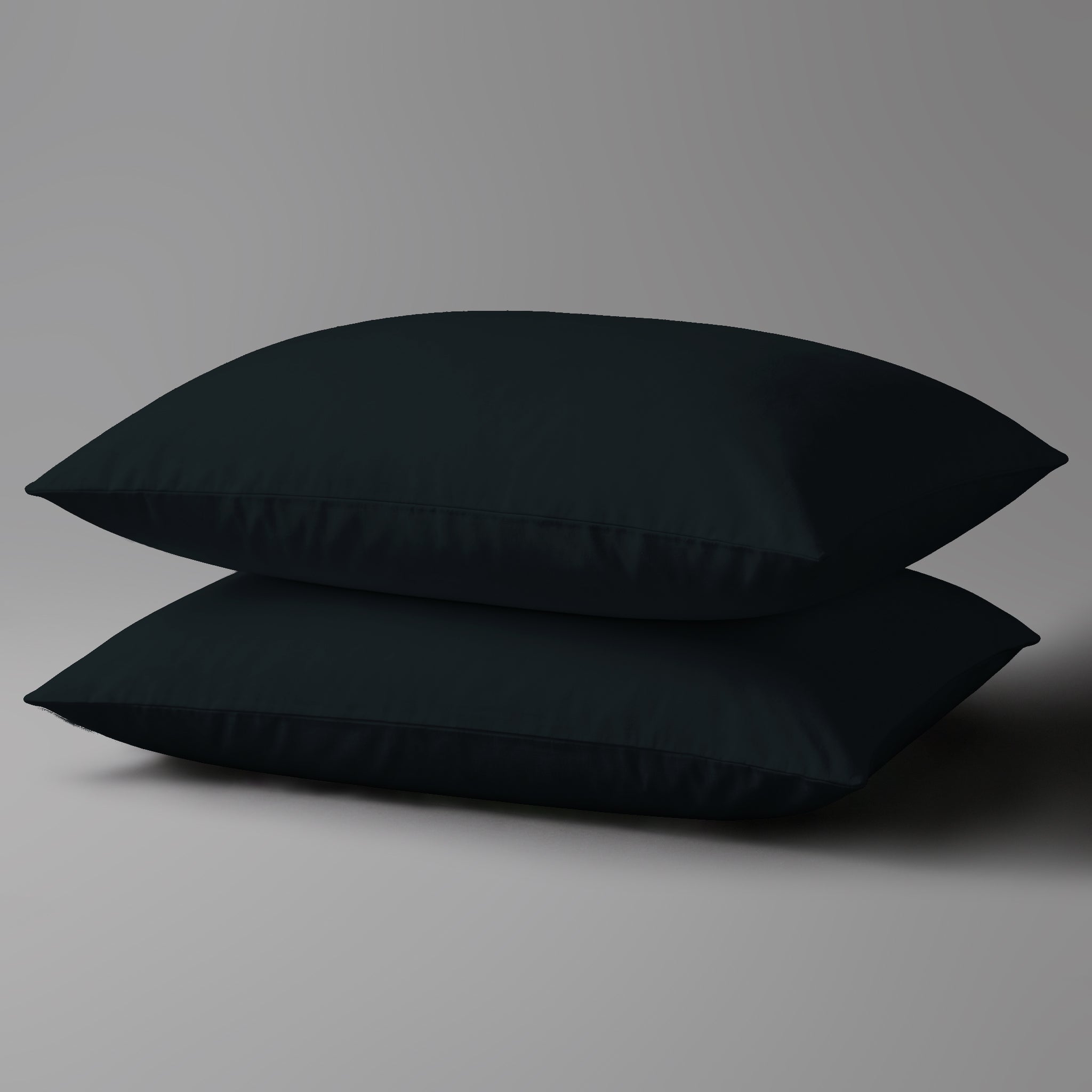 Luxus Kissenbezüge mit 800 Fadenzahl aus 100% Baumwolle (2er-Set) - 2 tlg. Kissenbezüge - 40 x 80 cm - Black