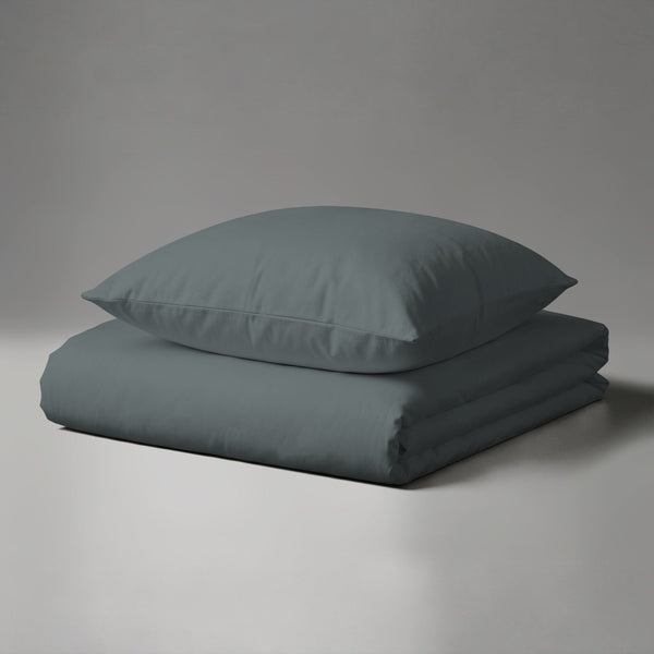 Luxus Bettbezug-Set mit 800 Fadenzahl aus 100% Baumwolle - AT - 140x200 + 1 x 70x90 - Dark Grey