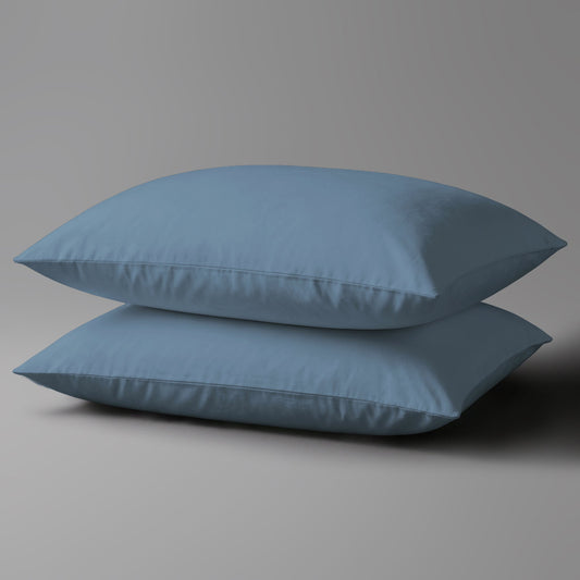 Premium Kissenbezüge mit 400 Fadenzahl aus 100% Baumwolle (2er-Set) - 2 tlg. Kissenbezüge - 40 x 80 cm - Dusty Blue