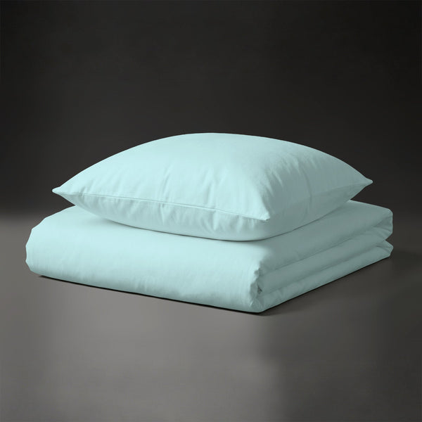 Luxus Bettbezug-Set mit 800 Fadenzahl aus 100% Baumwolle - AT - 140x200 + 1 x 70x90 - Ice Aqua