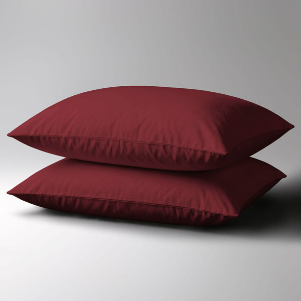 Premium Kissenbezüge mit 400 Fadenzahl aus 100% Baumwolle (2er-Set) - 2 tlg. Kissenbezüge - 40 x 80 cm - Rio Red