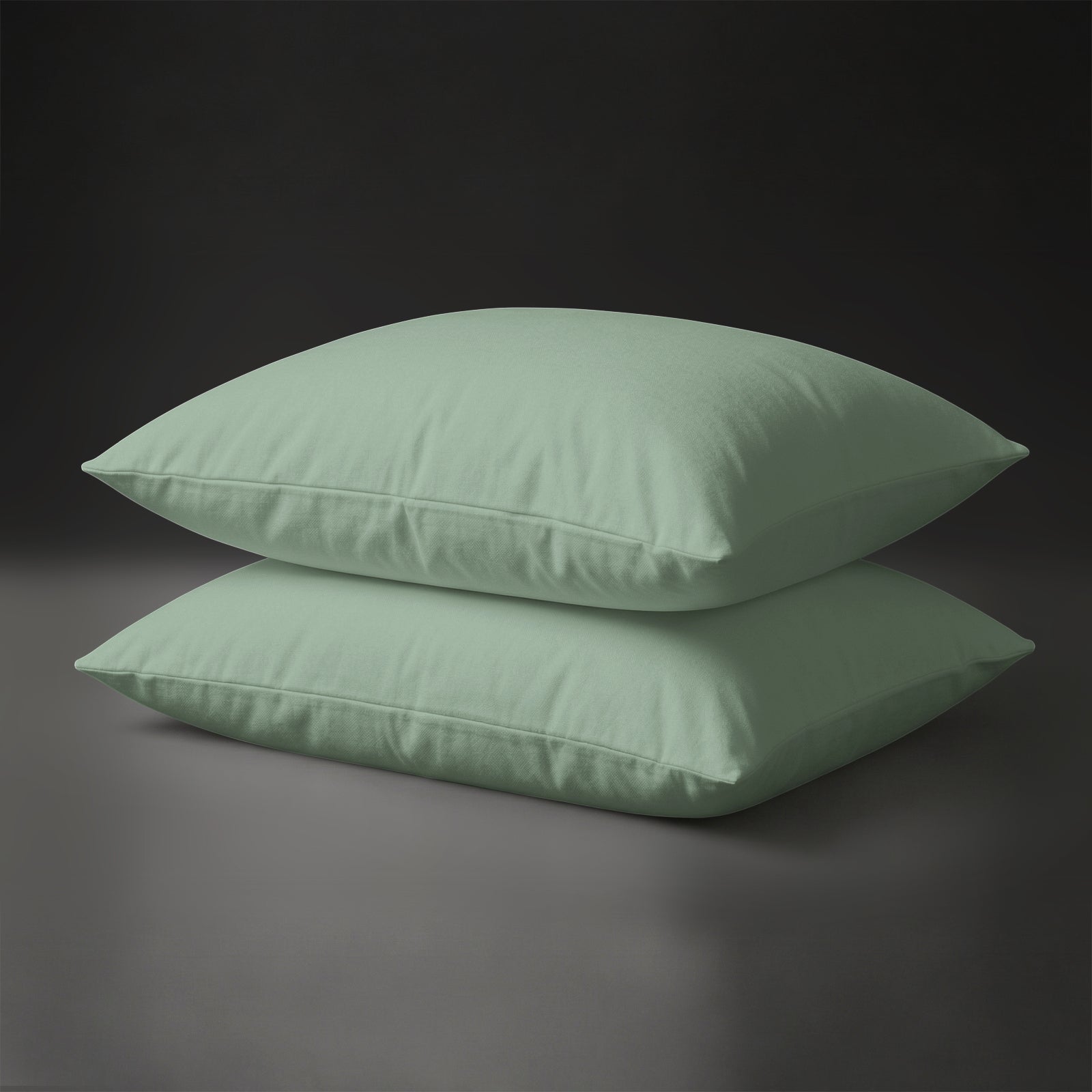 Luxus Kissenbezüge mit 800 Fadenzahl aus 100% Baumwolle (2er-Set) mit Oxford-Bordüre - 2 tlg. Oxford Kissenbezug 50 x 75 + 5 cm - Baby Blue