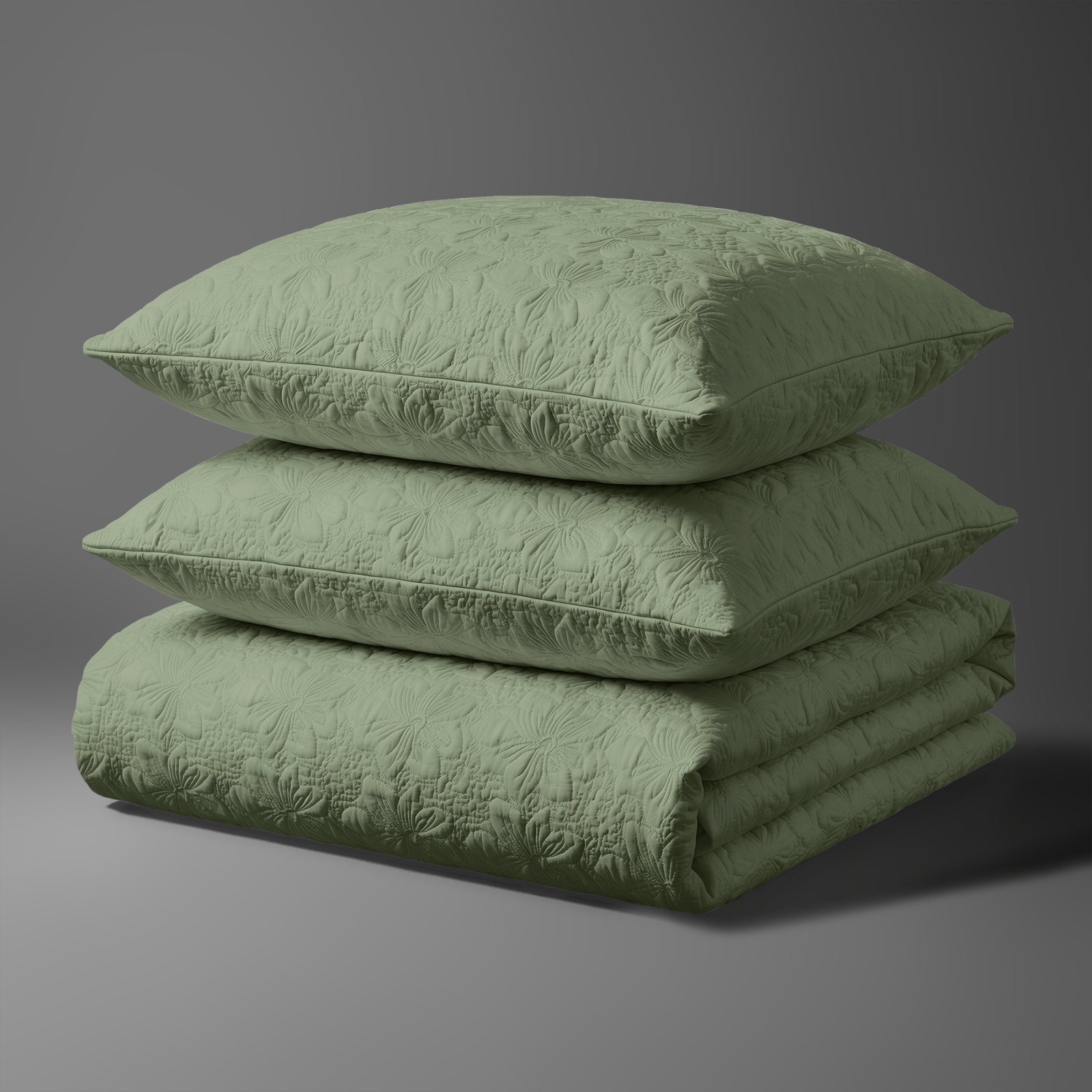 Pizuna 400 Thread Count 100% Cotton Quilted Bedspread - Double - Sea Foam