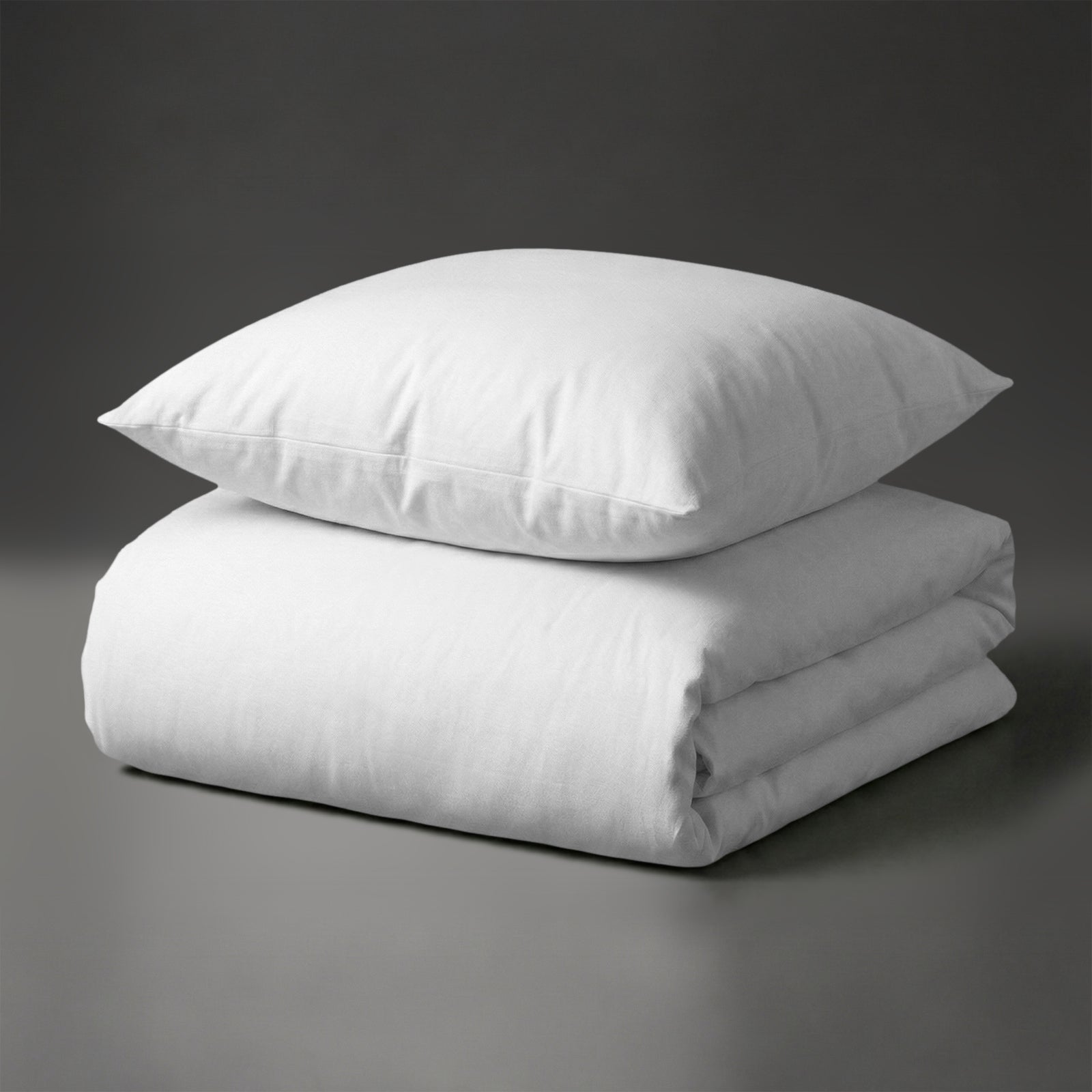 Perkal Bettbezug-Set aus 100% Baumwolle - DE - 135x200 + 1 x 80x80 - White