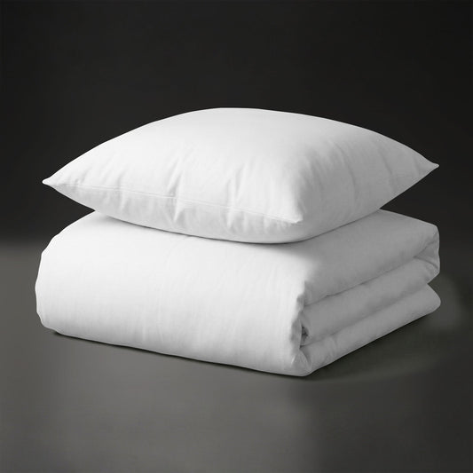 Royale Bettbezug-Set mit 1000 Fadenzahl aus 100% Baumwolle - DE - 135x200 + 1 x 80x80 - White