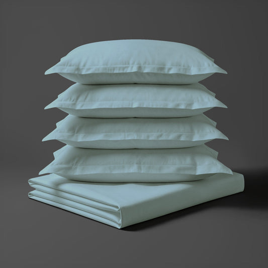 Deluxe 600 Thread Count 100% Cotton Bed Sheet - Superking - Baby Blue