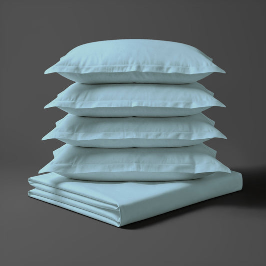 Luxury 800 Thread Count 100% Cotton Bed Sheet - Superking - Baby Blue