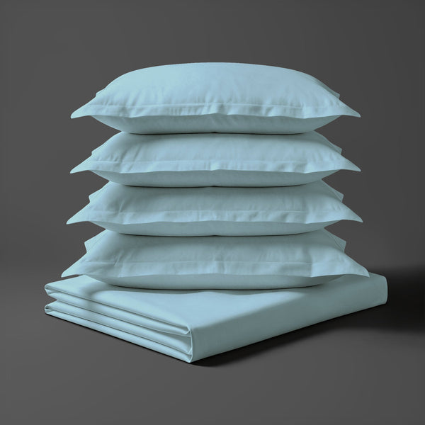 Luxury 800 Thread Count 100% Cotton Bed Sheet - Superking - Baby Blue