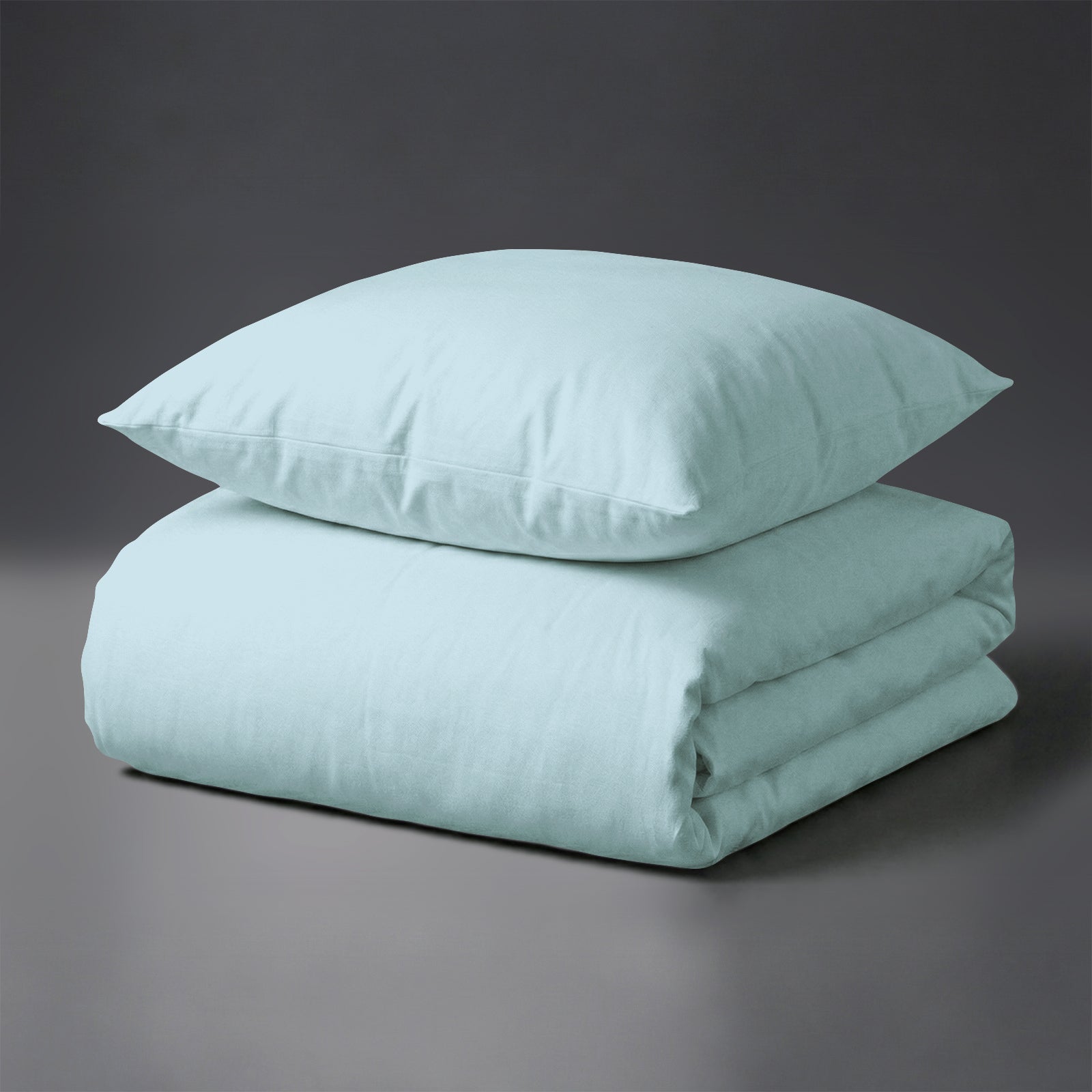 Premium Bettbezug-Set mit 400 Fadenzahl aus 100% Baumwolle - DE - 155x220 + 1 x 80x80 - Baby Blue