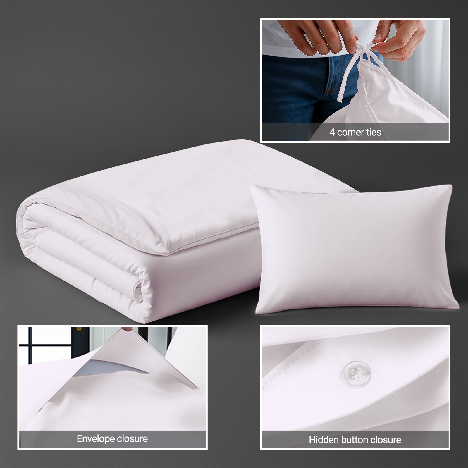 Light lilac crib duvet cover 100x135 cm with hidden button closure and 4 corner ties smooth and comfy for babies