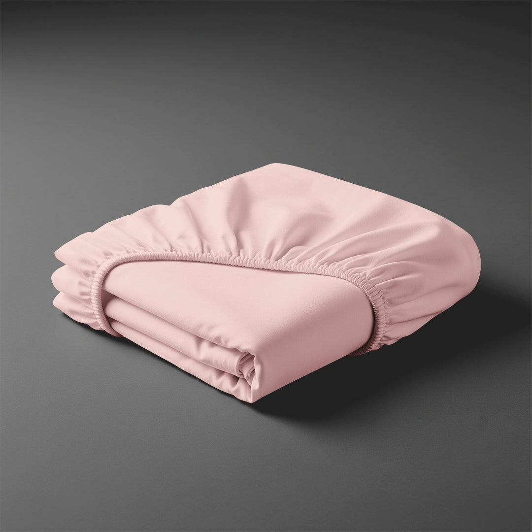 Pizuna baby cot bed with Light Pink cotton fitted sheet 40x90 cm