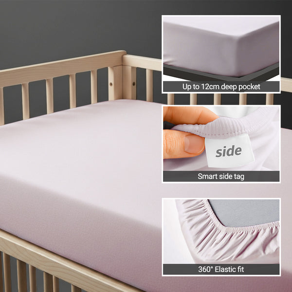 Premium 400 Thread Count 100% Cotton Cot Fitted Sheet