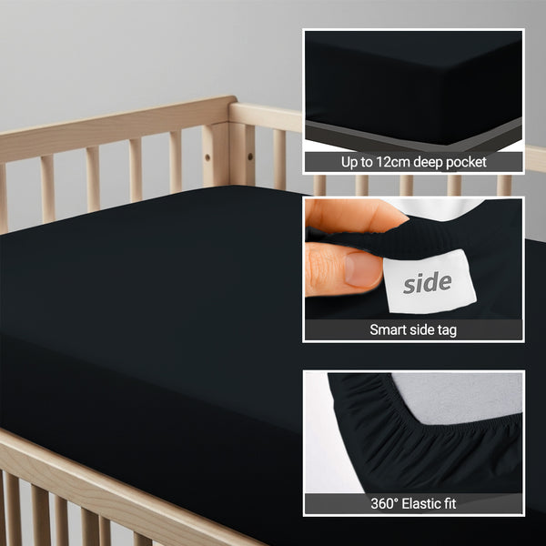 Premium 400 Thread Count 100% Cotton Cot Fitted Sheet