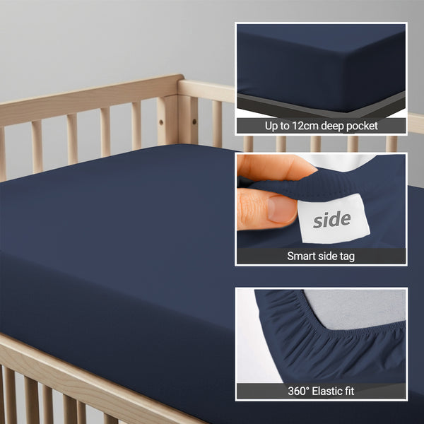 Premium 400 Thread Count 100% Cotton Cot Fitted Sheet