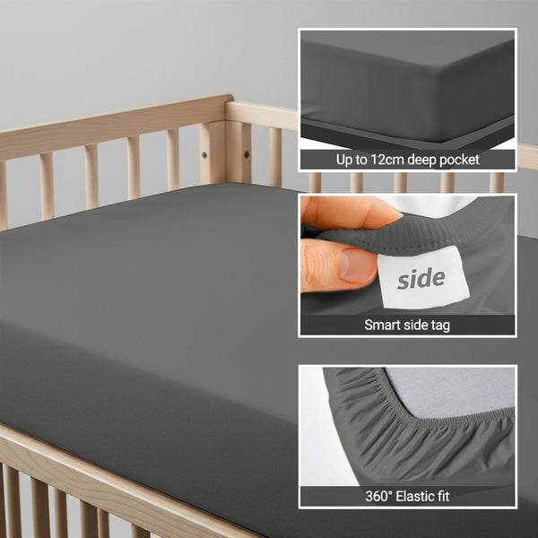 Premium 400 Thread Count 100% Cotton Cot Fitted Sheet