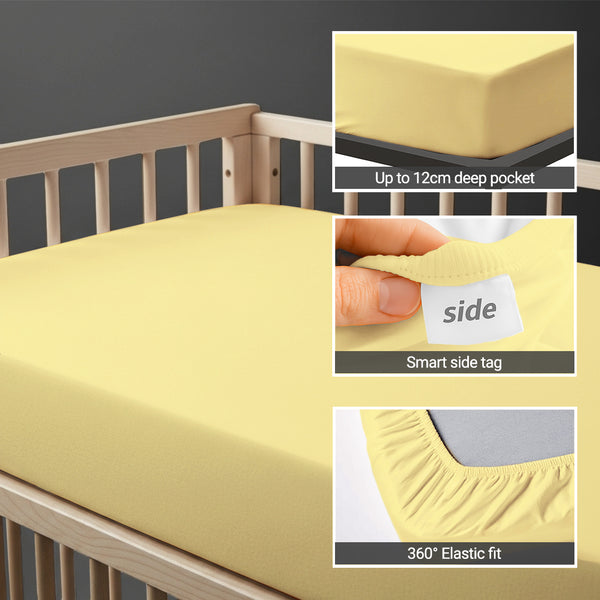 Premium 400 Thread Count 100% Cotton Cot Fitted Sheet