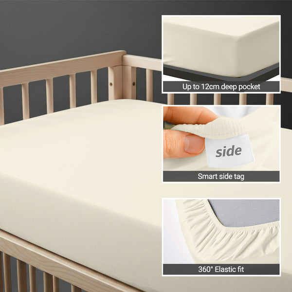 Premium 400 Thread Count 100% Cotton Cot Fitted Sheet